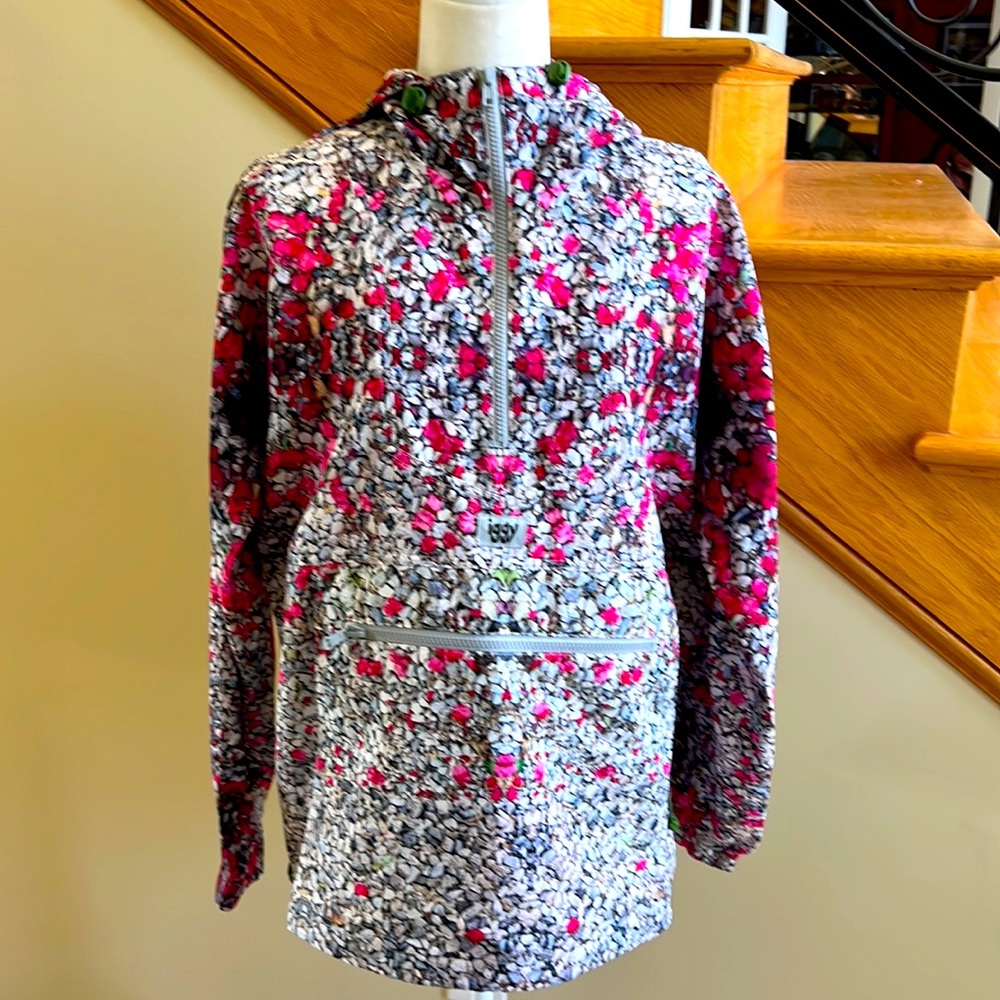 Iggy Floral Pullover Lightweight Packable  Jacket Sz Large New With Tags